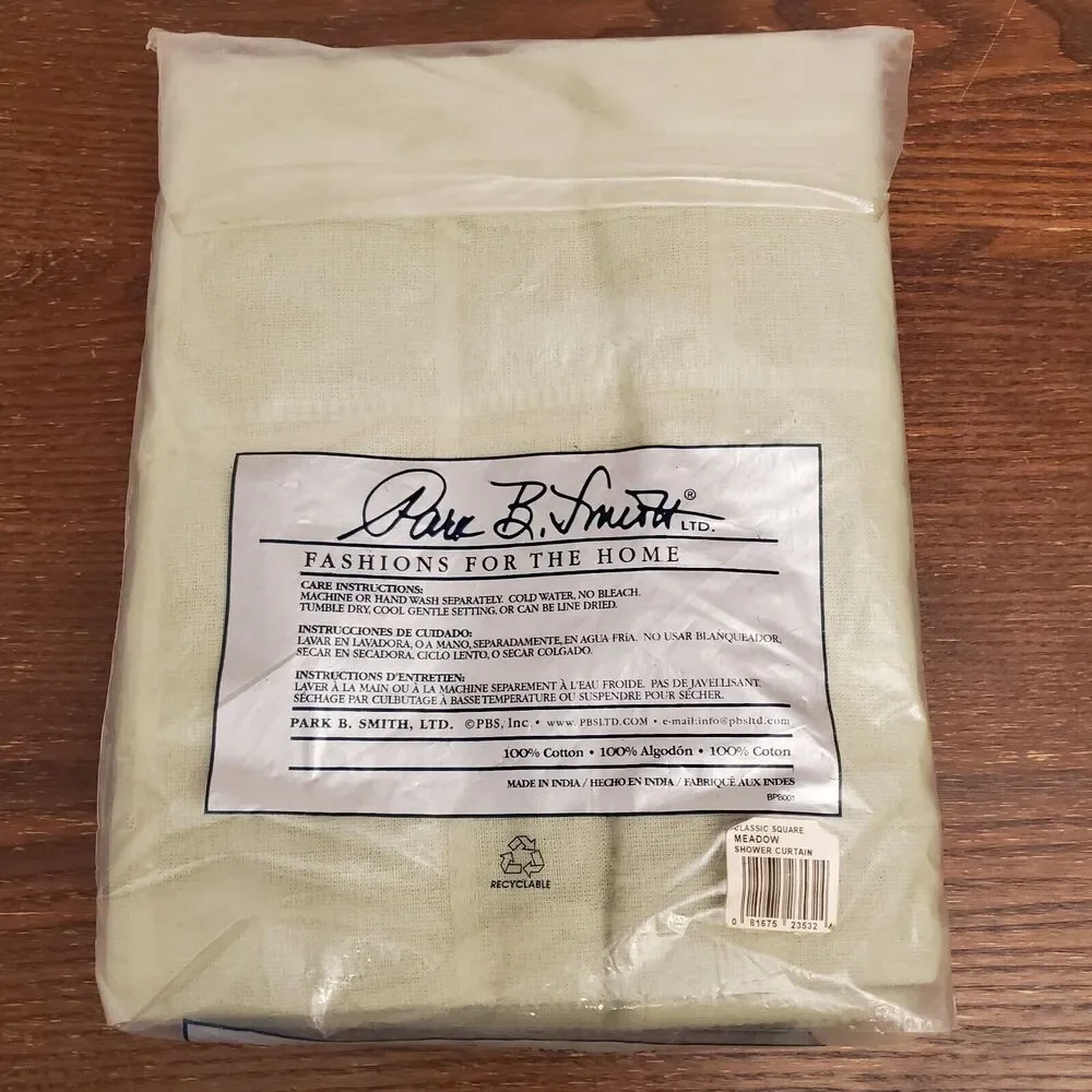 NEW Park B. Smith Classic Cortina Meadow‎ Cotton Shower Curtain 72